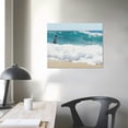 thumbnail image 4 of Orinice Beach Photo Modern Photography Coastal Nautical Ocean Decor. Tan Sand, White Waves, Blue Ocean 16x12in, 4 of 6