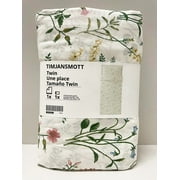IkeaMarket TIMJANSMOTT Twin Duvet cover and pillowcase white/floral pattern