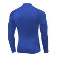 thumbnail image 6 of Men Solid Color Neck Compression Long Sleeve Shirt, Slim Fit Stretchy Athletic Base Layer Top for Gym Running Workout Daily Casual Wear(Blue,XL), 6 of 6
