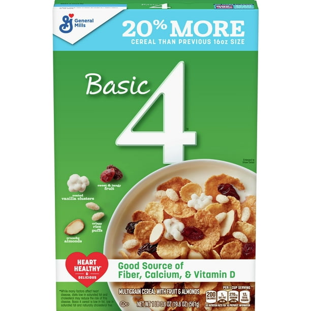 General Mills, Basic 4 Breakfast Cereal, Family Size, 19.8 Oz Walmart