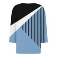 thumbnail image 5 of ALLLIST Womens Tops Blue Geometric 3/4 Sleeve Button V-Neck T-Shirts Womens Shirts Plus Size XXXL, 5 of 5