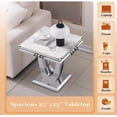 thumbnail image 5 of Living Room Coffee Table Set of 3, Modern Marble Coffee Table, End Side Table and Console Table, 3-Piece Living Room Table Set with Stainless Steel Base for Living Room,Home Office, 5 of 8