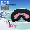 thumbnail image 4 of FEISEDY Ski Goggles, OTG Snow Sport Goggles for Adult Youth, Anti-Fog UV400 Protection Bendable Dual-Lenses B2961, 4 of 15