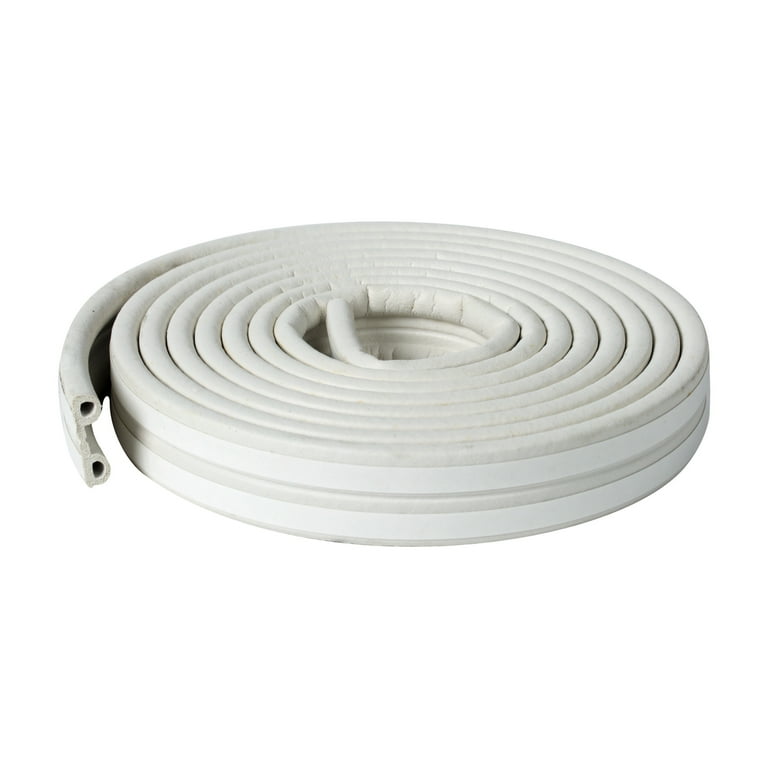 Duck Brand Heavy-Duty Rubber .38" x .25" x 17' Medium Gap Weatherstrip Seal White