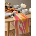 thumbnail image 6 of Pink Orange Table Runner-Cotton Linen- 60 Inch Holiday Dresser Scarves, Boho Colorful Rainbow Abstract Tie Dye Tablerunner for Kitchen Coffee/Dining Bedroom Home Living Room Dinner Scarf Décor 13x60, 6 of 9