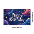 thumbnail image 5 of Decorative Design Happy Birthday Banner Night Sky Theme Pattern Birthday Celebration for Kids Party Indoor Decoration, 5 of 9