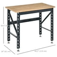 thumbnail image 3 of HOMCOM 45" Workbench Wood Tabletop Work Table W/ Adjustable Foot for Garage, 3 of 10