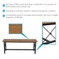 thumbnail image 2 of Sunnydaze European Chestnut Patio Dining Bench with Steel Frame - 17.75" H, 2 of 8