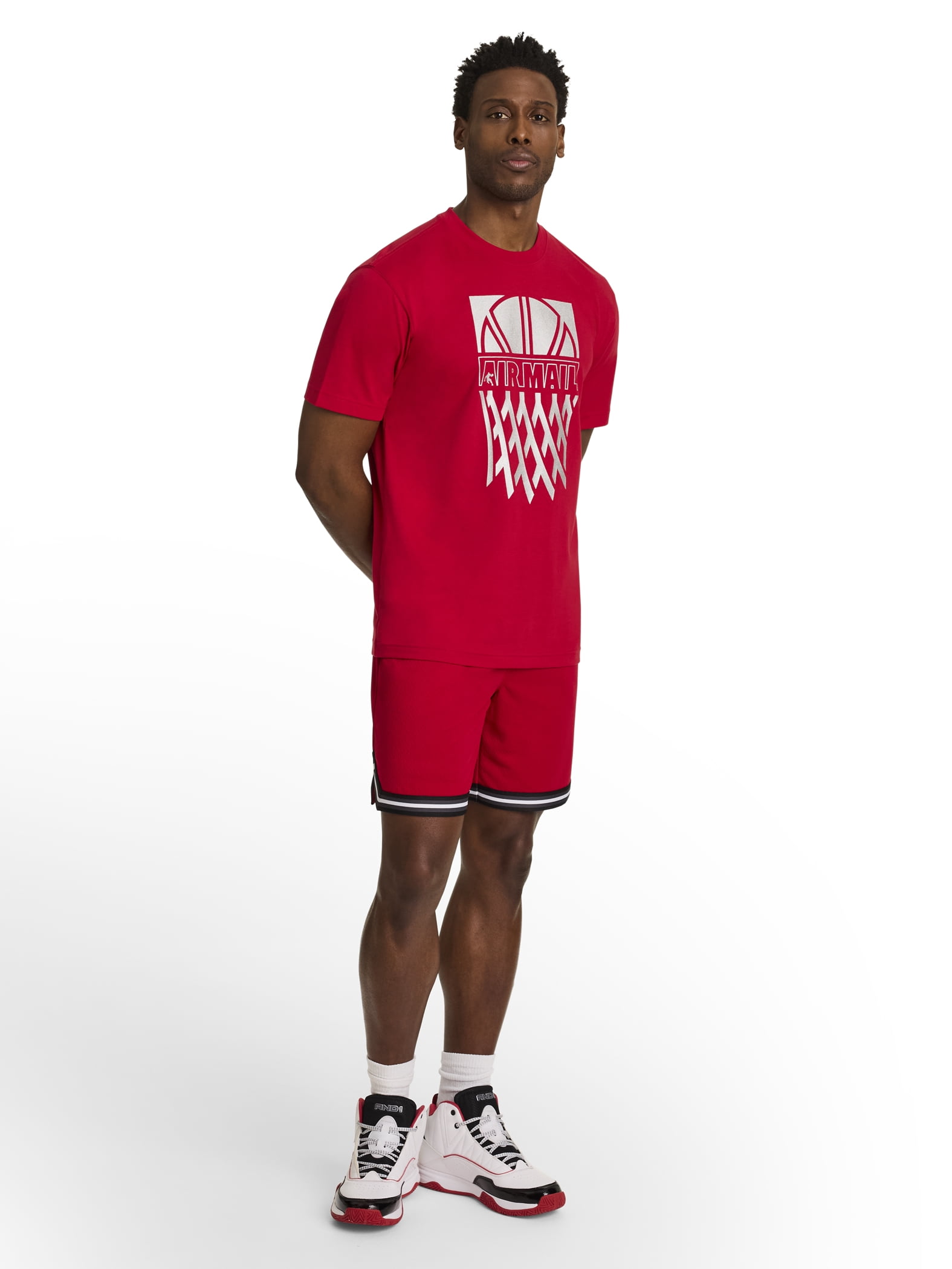 AND1 Men's and Big Men's Challenger Short, 8" inseam, Sizes XS-5XL