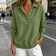 thumbnail image 2 of Aboser Womens Henley Neck Sweatshirt Dressy Casual Long Sleeve Pullover Tops Button Down Collared Shirts Comfy Solid Color Sweatshirts, 2 of 7