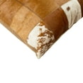 thumbnail image 2 of Natural Torino Geneva Cowhide Pillow | Tan & white | 18"x18", 2 of 4