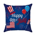 thumbnail image 3 of Boovnll 4th of July Pillow Covers 18x18 Inch Red White Blue Linen Patriotic Pillow Covers for Independence Day Memorial Day Home Sofa Couch Bed Decor, 4th of July Decorations, 3 of 7