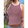 thumbnail image 2 of Womens Tank Tops Sleeveless Ribbed Tank Casual Basic Thick Strap Slim Fitted Racerback Shirts Red M, 2 of 4