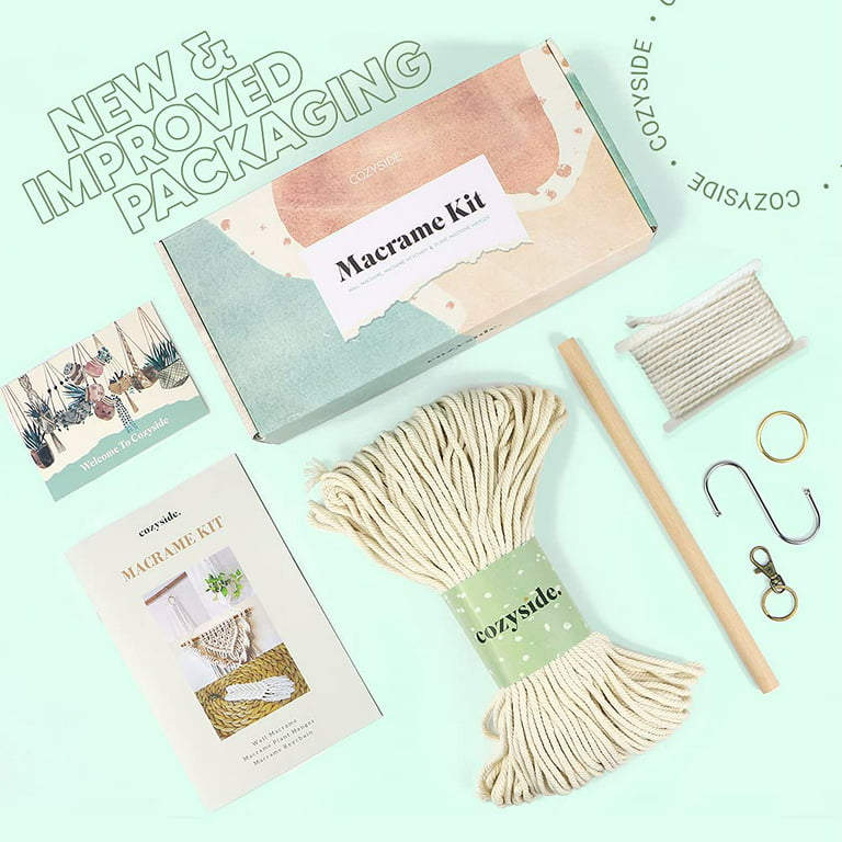 COZYSIDE Macrame Kits for Adults Beginners - Macrame Starter Kit for Adult Craft Kits - DIY Macrame Kit with Macrame Supplies - Macrame Plant Hanger Kit