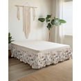 thumbnail image 2 of Farmhouse Flowers Wrap Around Bed Skirts for King Bed 16" Drop,Bed Skirt with Adjustable Elastic Belt Dust Ruffle Bed Valance for Bedroom Hotel Retro Watercolor Floral Herbs Plants Bed Frame Cover, 2 of 7