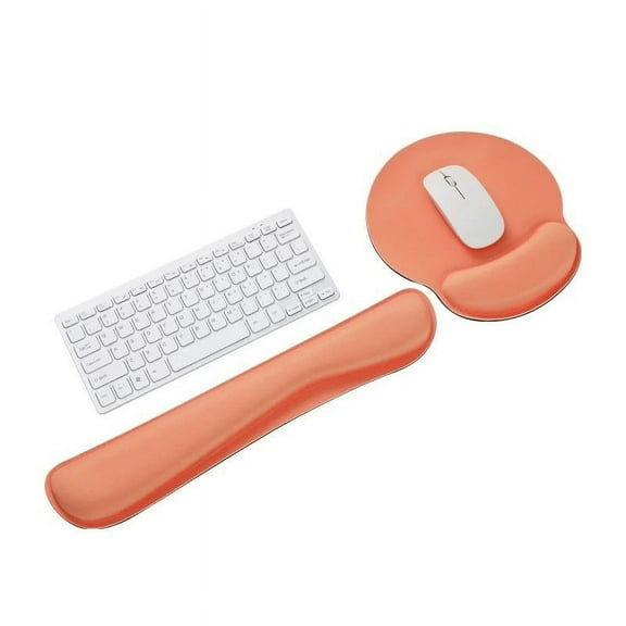 Nvzi -b Wrist Rest and Mouse Pad with Wrist Support, Memory Foam Wrist Rests for Keyboard and Mouse Set, Ergonomic Wrist Pad with Non Slip Base for Easy Typing and Pain Relief, (Orange)