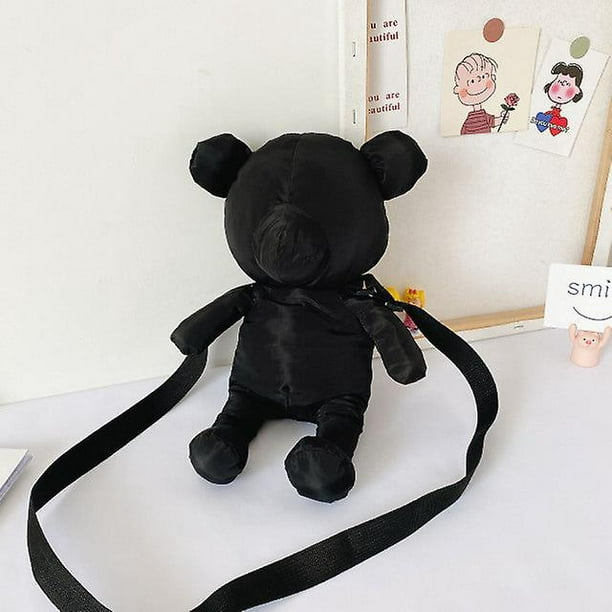 Cute black bear shoulder bag for girls 