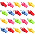 thumbnail image 1 of 24/48 Pieces Neon Whistles with Lanyards Plastic Whistles Party Bag Fillers Referee Whistles for Raves Coaches Referees Parties Sports, 1 of 5