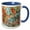 Blue/White, variant on 3drose, Rock with Lichen. Lower Deschutes River, Central Oregon, Usa., 11oz Two-tone Black Mug