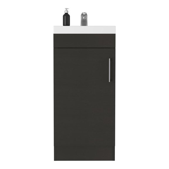 Depot E-Shop Sevilla Bathroom Vanity Sink With Metal Handles And Single Door Cabinet, Black