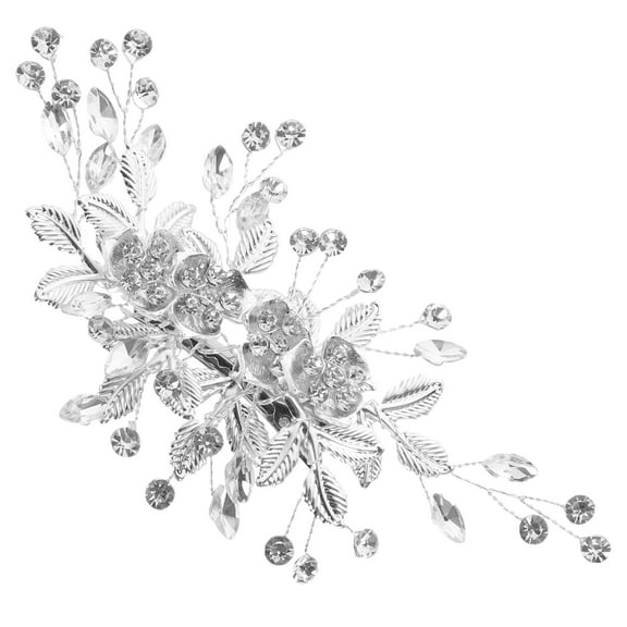 FRCOLOR  Wedding Hair Clips Bridesmaid Rhinestones Pins Bridal Accessories Barrettes Bands Silver