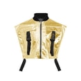thumbnail image 3 of vastwit Girls Shiny Metallic Dance Top with Buckle Pockets Open Sides Crop Tank Top for Party Streetwear Gold 14, 3 of 6