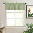 thumbnail image 2 of Vintage Linen Valances for Windows Pastoral Grass Green Linen Texture Farmhouse Rod Pocket Curtain Valance Window Treatment Short Curtains for Kitchen Living Room, 54"x18", 2 of 5