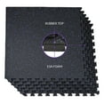 thumbnail image 4 of 1/2" Thick sq ft (12 Tiles) Interlocking Rubber Top Foam | Home Gym Mats Workout Flooring Tiles for Gyms, Fitness Rooms | Durable Grip Protective Flooring, Black/Blue, 4 of 9