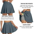 thumbnail image 3 of Alove Women's 2.76 Inch Wiastband Tennis Skirts Lining Shorts With 3 Pockets, 3 of 6