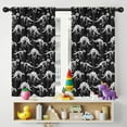thumbnail image 5 of Blackout Kids Curtains,Black Dinosaurs Skeleton Text Pattern Childrens Insulated Curtains Set Of 2,Bedroom Essentials,Toddler Room Decor 42"x54", 5 of 5