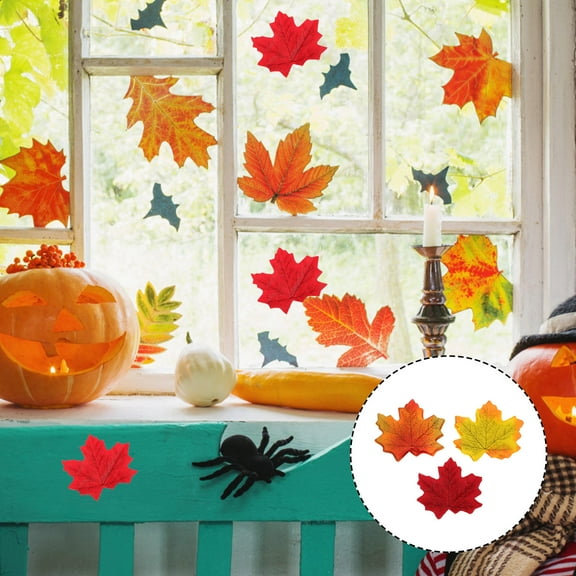 Raindrops Autumn Decorative Leaves for Fall Crafts and DIY Projects Assorted Colors Lightweight Polyester