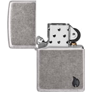 Zippo 46399 Armor Antique Silver Flame Design Pocket Lighter