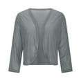 thumbnail image 6 of Women's Sequin Sparkly Cropped Cardigan Dressy Casual Shrugs for Evening Dresses Long Sleeve Open Front Shiny Cardigans Gray S, 6 of 8