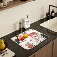 thumbnail image 5 of Yayeee Dish Drying Mat for Kitchen Counter 16" x 18" Microfiber Super Absorbent Coffee Decorative Pad, Retro Christmas Forest, 5 of 9