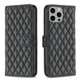 thumbnail image 2 of for iPhone 14 Pro Max Case, Luxury Elegant Diamond Design PU Leather Wallet Magnetic Closure Flip Case with Kickstand RFID Blocking Card Holder Slot Shockproof Soft Inner Cover,Black, 2 of 10