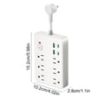 thumbnail image 3 of Rewenti Multi Hole Socket Home and Travel Convenient Multifunctional Short Line Designs Charging Socket 6 Ac Outlets 2 Usb 2 C Charging Ports, 3 of 6