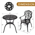 thumbnail image 4 of 3-Piece Outdoor Cast Aluminum Terrace Tavern -2-Piece Terrace Table and Chair Set with Umbrella Hole, Ideal for Courtyard, Garden, Balcony, Pool, 4 of 8
