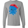 thumbnail image 3 of Inktastic Pirate Octopus, Cute Octopus, Little Octopus Long Sleeve T-Shirt, 3 of 5