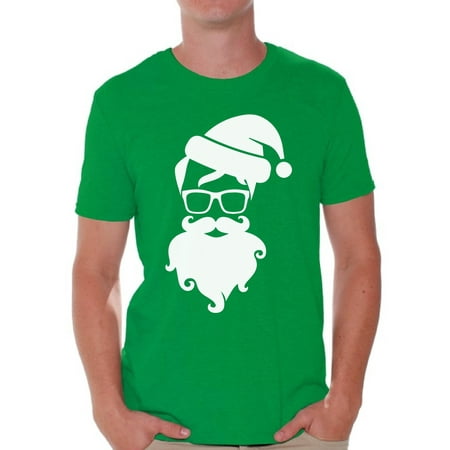 Awkward Styles Hipster Santa Christmas Shirt Santa Men's Holiday Tee for Christmas Hipster Santa Claus with Glasses Shirt Christmas T-shirt for Men Xmas Party Hipster Christmas Holiday Top