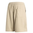 thumbnail image 6 of lcziwo Men Solid Color Shorts Knee Length Elastic Waist Hiking Shorts Big and Tall Beach Fishing Golf Drawstring Dress Shorts with Pockets Khaki XXL, 6 of 6