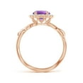 thumbnail image 2 of ANGARA Natural 1.15 Ct. Amethyst with Diamond Halo Ring in 14K Rose Gold for Women (Ring Size: 3), 2 of 10