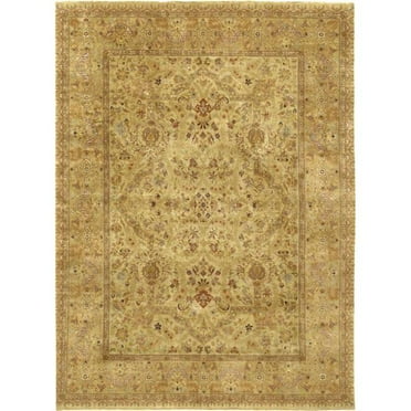 9 ft. 9 in. x 17 ft. 10 in. Tabriz Collection Hand-Knotted Lambs Wool Area Rug