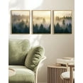 thumbnail image 4 of SHENIFY Misty Nordic Forests Wall Art Nature Fog Pine Tree Morden Home Decor Artwork Prints Rustic Living Room Office 11x14in3pcs Natural Framed, 4 of 7