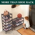 thumbnail image 5 of Smiry 4-Tier Shoe Rack , Stackable Bamboo Shoe Rack Organizer, Shoe Storage for Closet, Entryway, Bedroom and Wall, Brown, 5 of 6