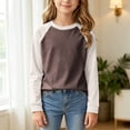thumbnail image 4 of Gubotare Baby Long Sleeve Shirts for Girls Girls Casual Long Sleeve Print T Shirts Children Spring Fall Tops 3T 4T (Coffee,3-4 Years), 4 of 5