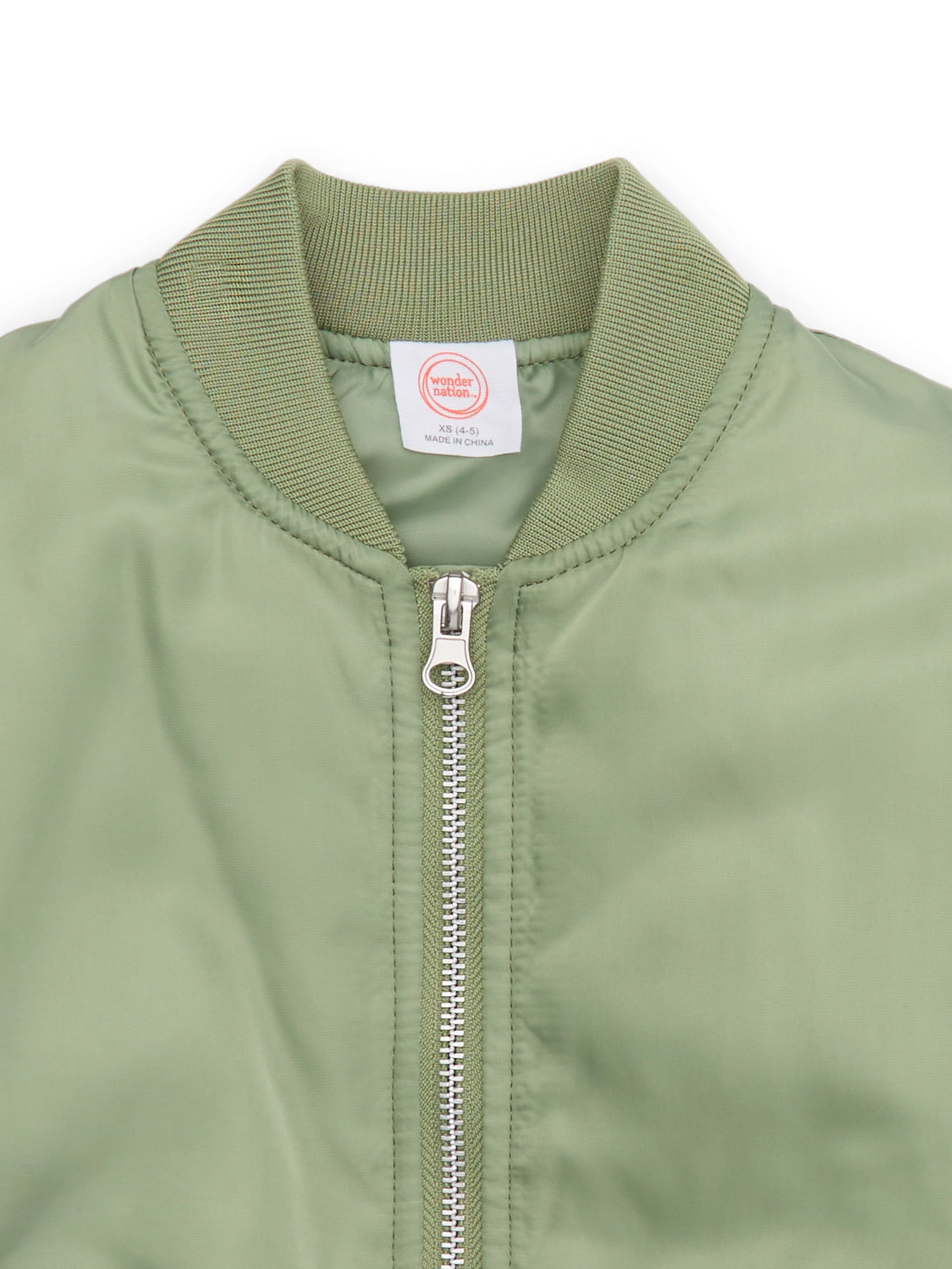 Wonder Nation Tween Girls Satin Bomber Jacket, Sizes 4-16 & Plus