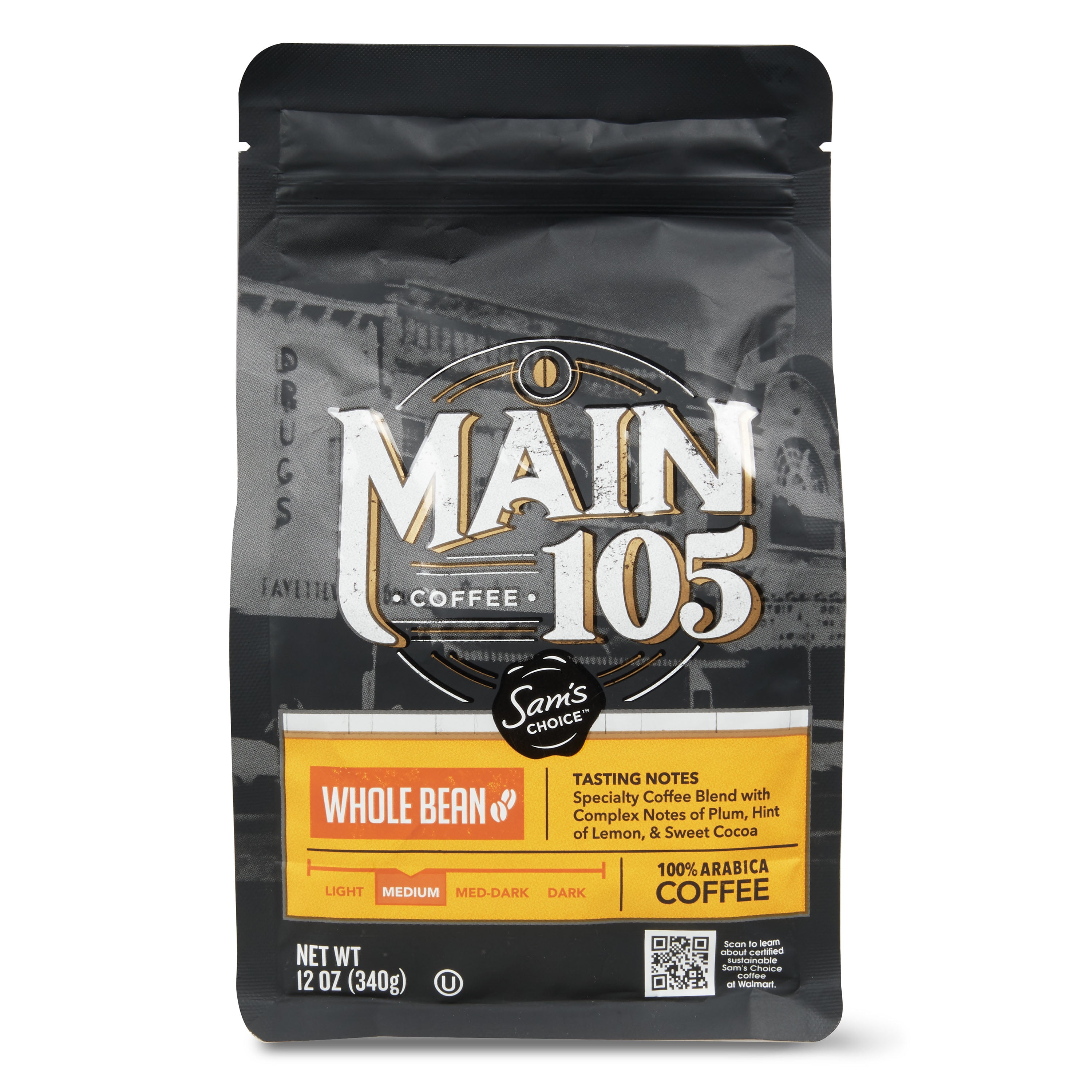 Sam's Choice Main 105 Whole Bean Coffee, Medium Roast, 12 oz Walmart