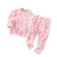 thumbnail image 2 of Coerni 2Pcs Flannel Outfits for Toddler Boys Girls Winter Long Sleeve Cartoon Prints Fleece Homewear Tops Pants Clothes, 2 of 5