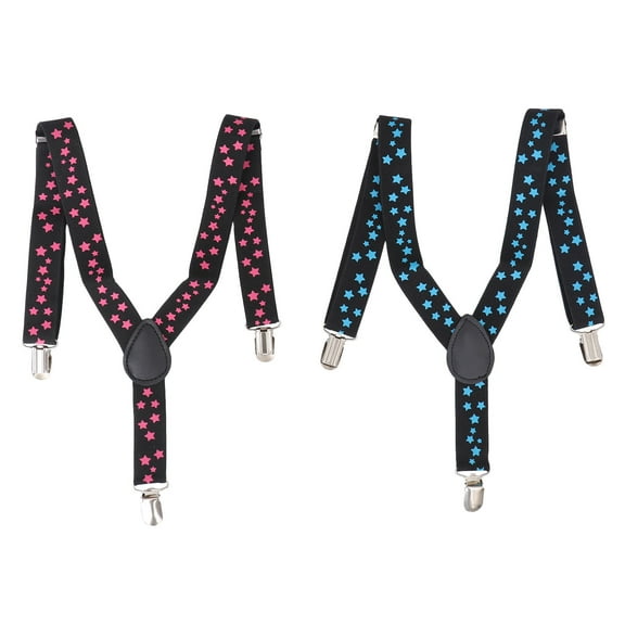 NICEXMAS suspenders for children Fashion Blue Woven Iron Clip 2 Pcs