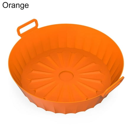 

Alternatives Tray Cooking Pizza Plate Can De Reused Baking Tools Foldable Silicone Pot Roasting Basket For air Fryer ORANGE